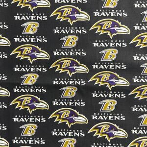 Vintage NFL Licensed Baltimore Ravens Logo Cotton Fabric - 1/2 Yard - Football